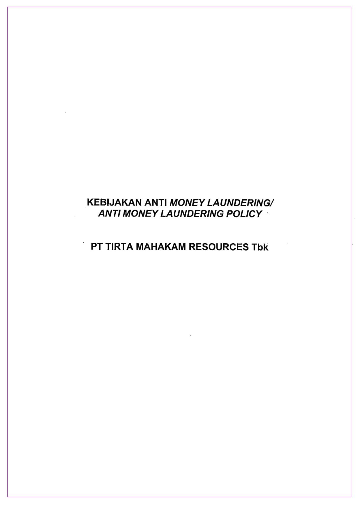 Kebijakan Anti Money Laundering