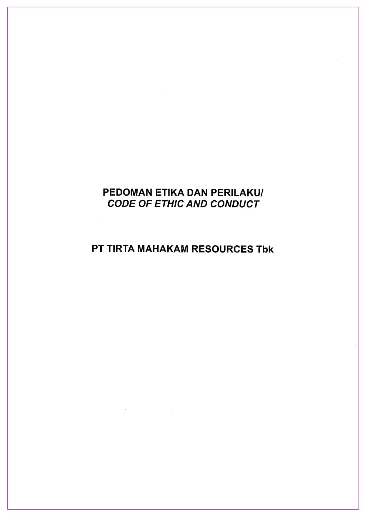 Code of Ethics and Conduct