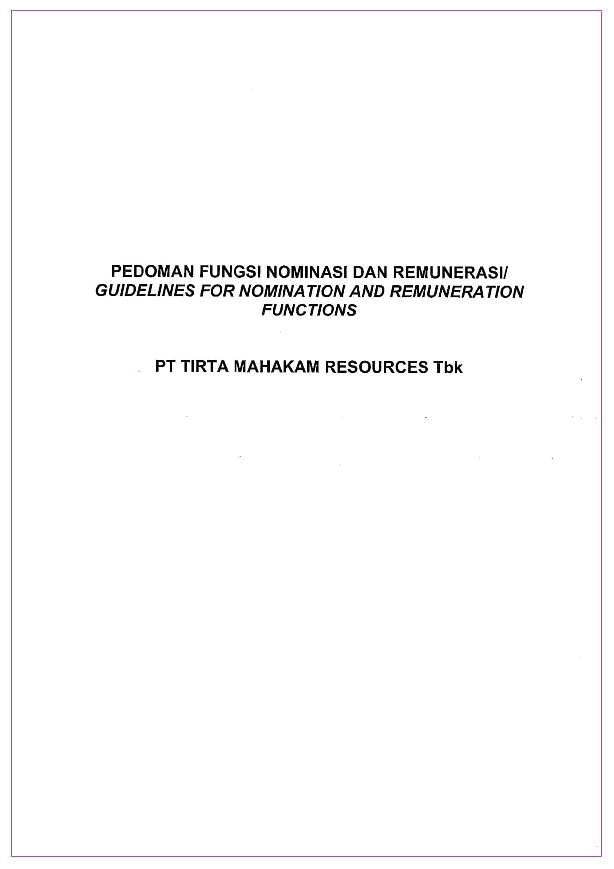 Nomination and Remuneration Function Guidelines