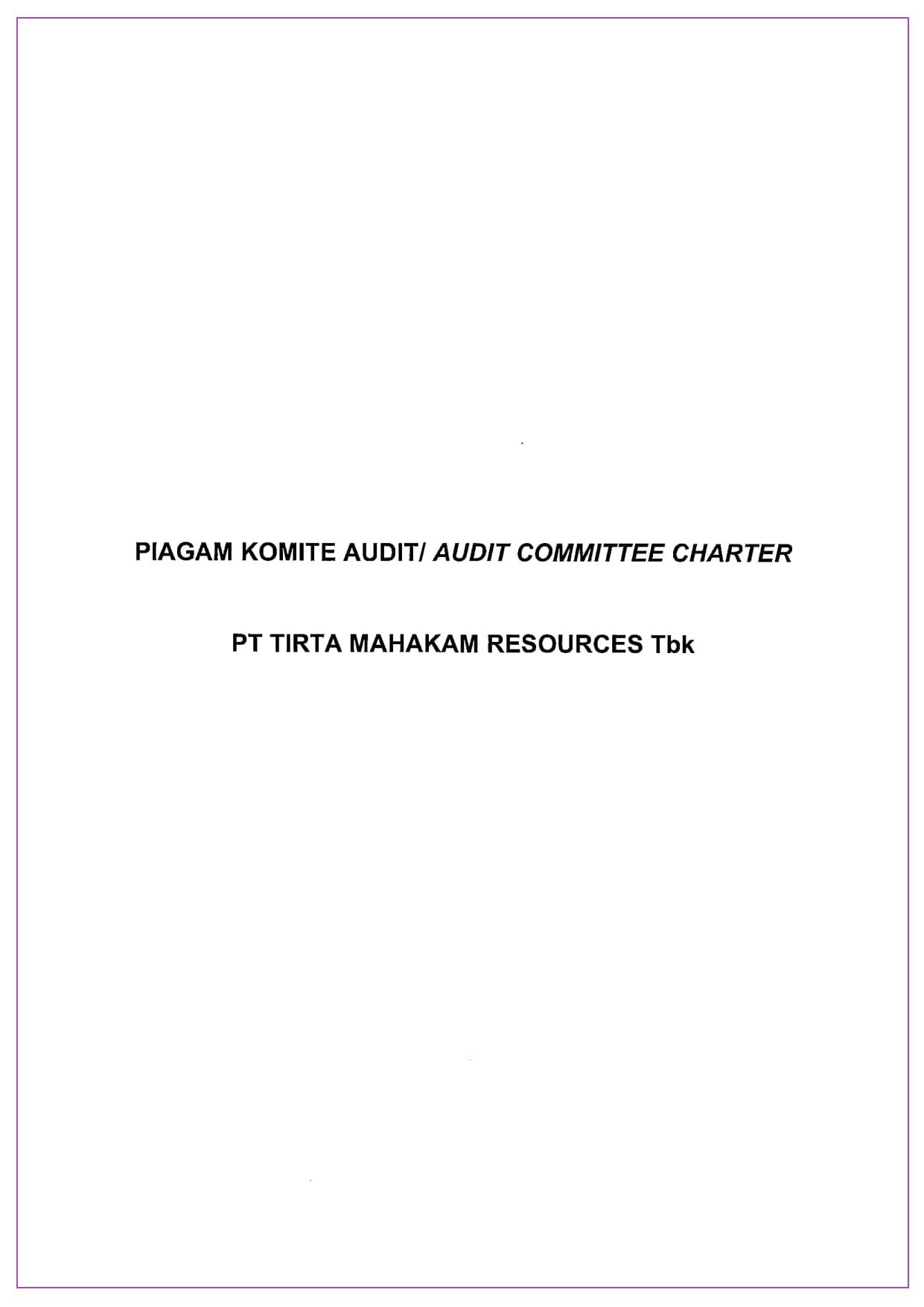 Piagam Komite Audit
